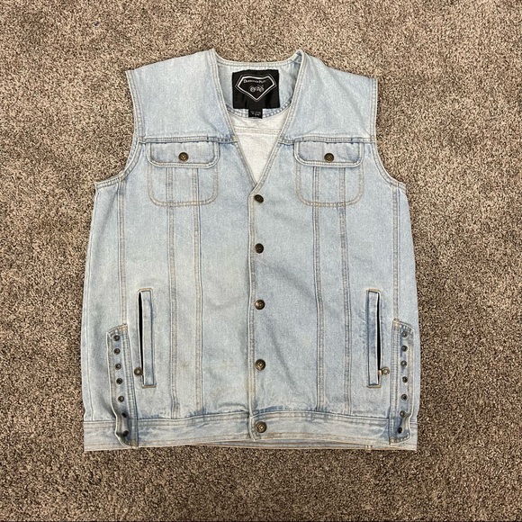 Diamond Plate Women Motorcycle Jeans Vest Size Medium - Picture 2 of 11